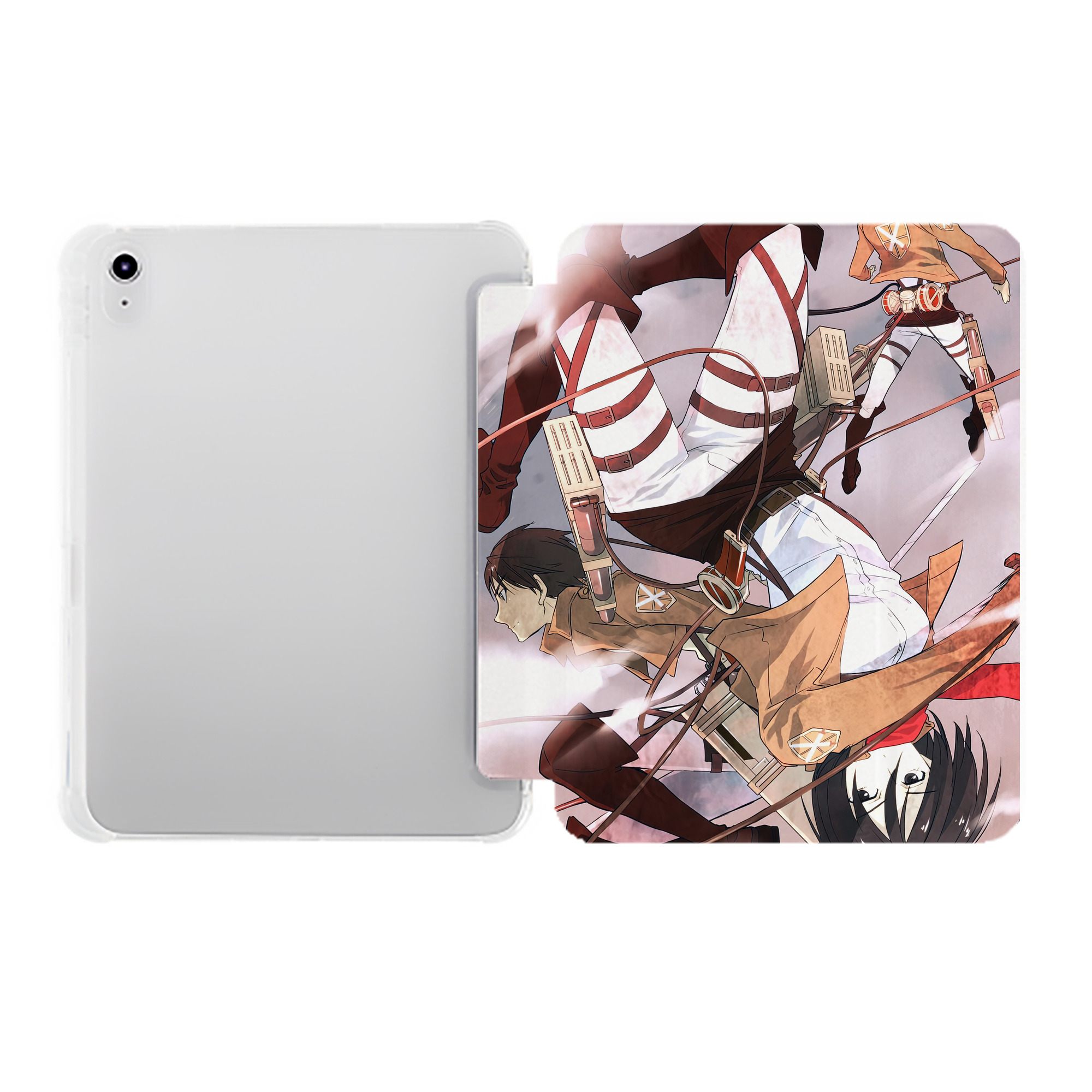 （画像用） 進撃の巨人 Attack on Titan IPad ケース ペン収納付き 三つ折りスタンド PUレザー×シリコン 対応機種9.5/10.5/10.9インチ